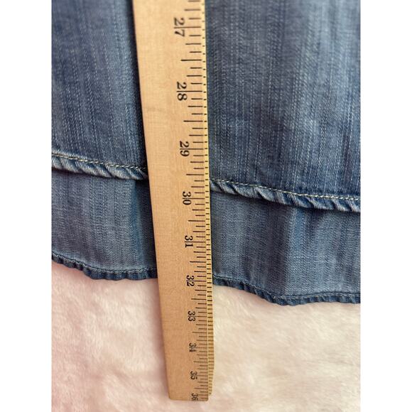 Lane Bryant Chambray Pop Over Top 18/20 1X 2X Blue Flowy - Picture 6 of 8